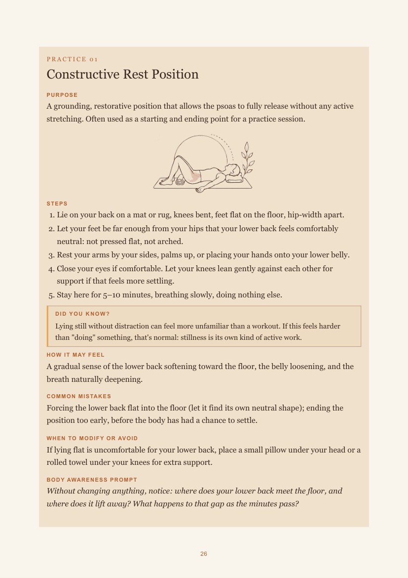 Sample page from Soften, A Psoas Release Guide